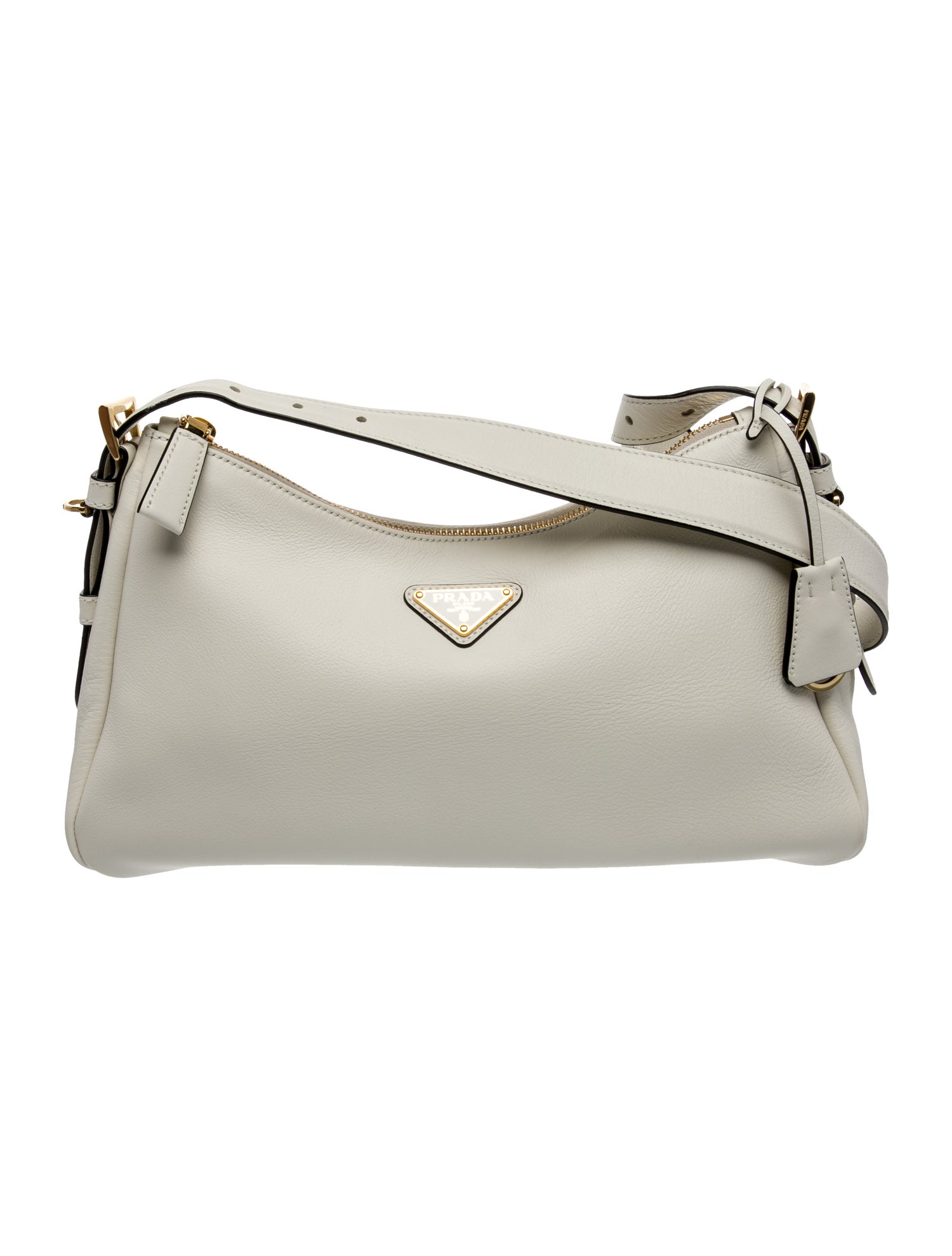 Prada Enameled Metal Triangle Aimee Medium